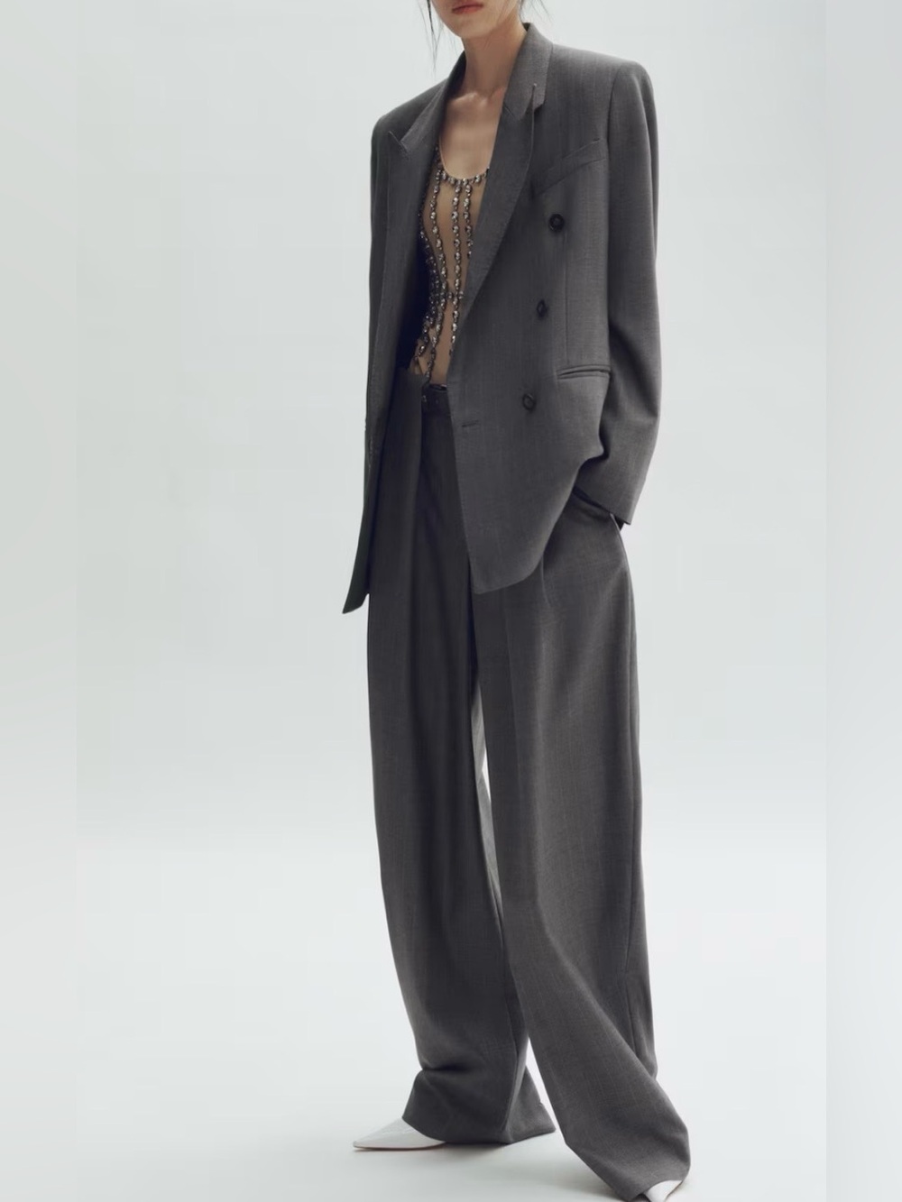 STELLA MCCARTNEY H&M DOUBLE-BREASTED WOOL BLAZER size S